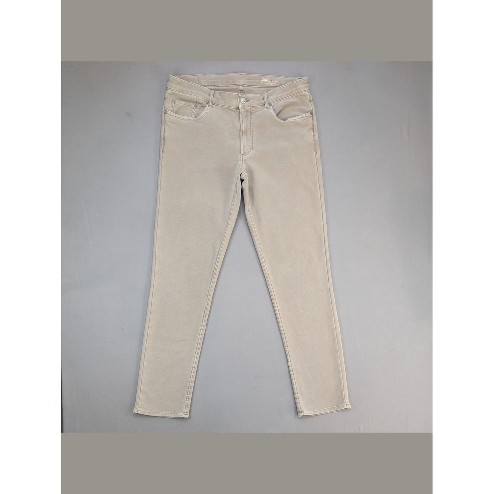 Faherty Beige Stretch 5 Pocket Pants Mens 35x32